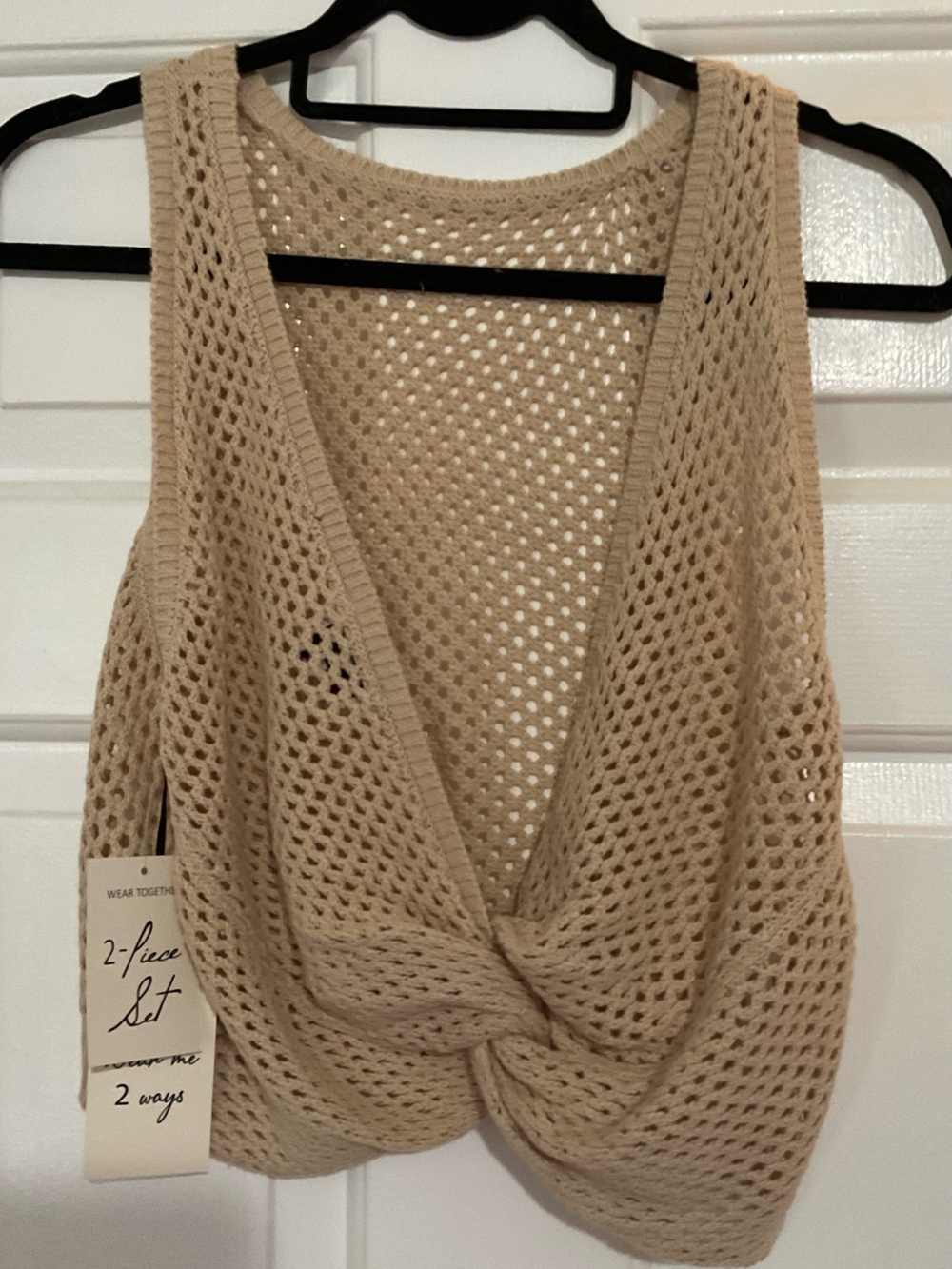Freshman 1996 Beige Knit Midi Dress – 2-Piece Set - Picture 3 of 8